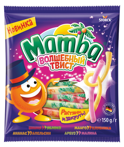 Жевательные конфеты Mamba Волшебный Твист, 150 г, 6 штук - купить с ...