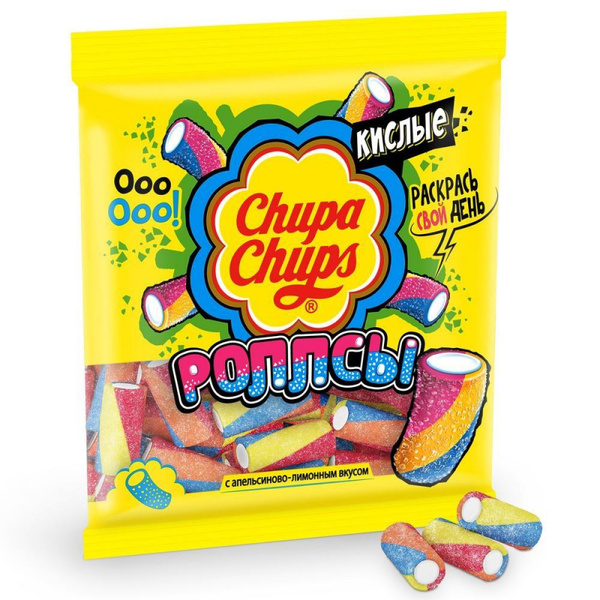 Мармелад Chupa Chups жевательный, Кислые роллсы 150г - купить с ...