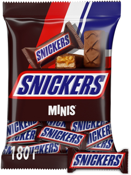 Шоколадные конфеты Snickers Minis, 3 шт по 180 гр - купить с доставкой ...