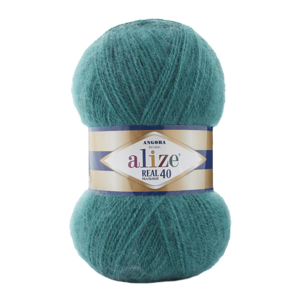 Пряжа ALIZE Angora real 40, АЛИЗЕ Ангора реал 40, античный зелёный (507 ...