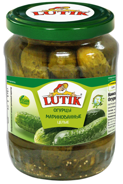 Огурцы Lutik целые маринованные, 720мл - купить с доставкой по выгодным ...