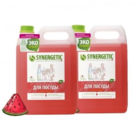 Средство для мытья посуды Synergetic, АРБУЗ, канистра, 5 л - 2 шт ...