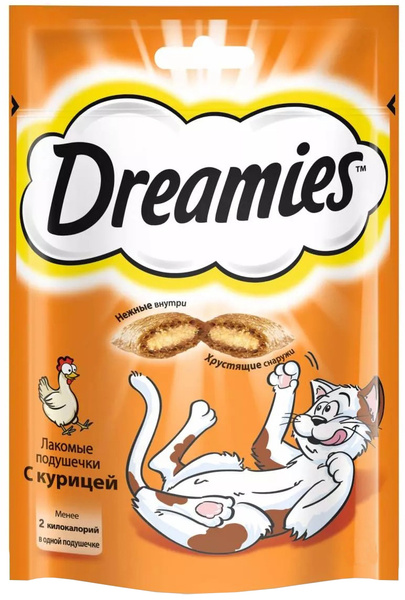 Dreamies Лакомые подушечки для кошек, с курицей, 30 г - купить с ...