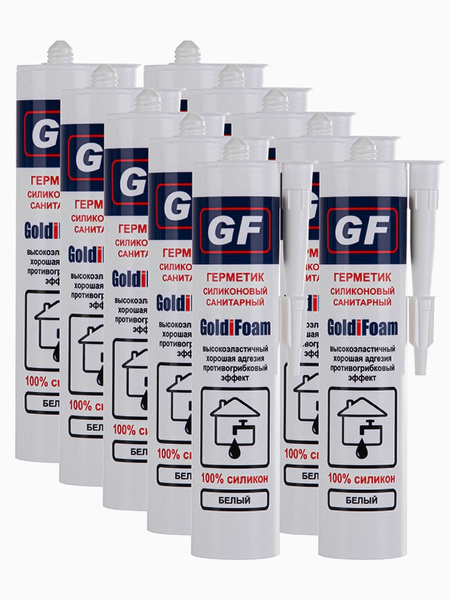 Силиконовый Герметик GoldiFoam, Для сантехники, белый - купить по ...