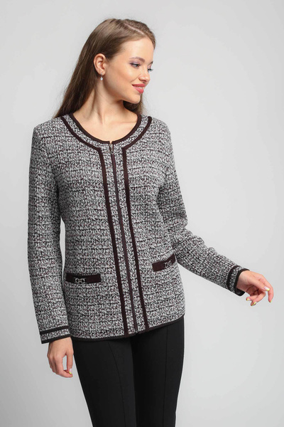 Жакет Женский Текстильная мануфактура коричневый, шоколадный Трикотаж ...