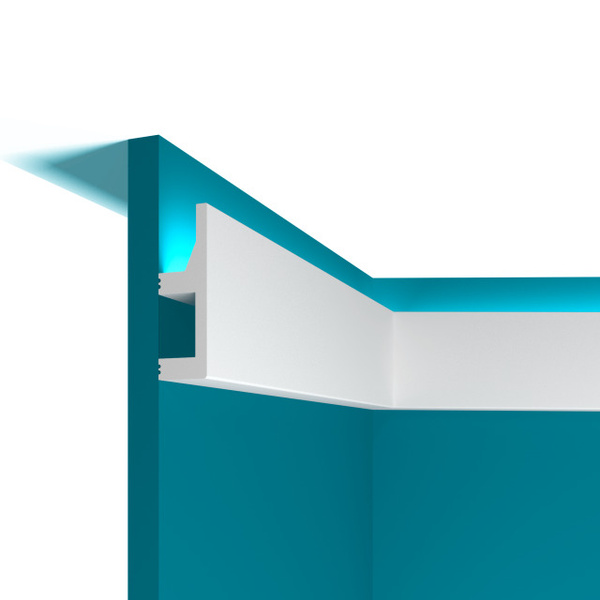 Плинтус потолочный 25х80 мм P82 дюрополимер под покраску под подсветку ...