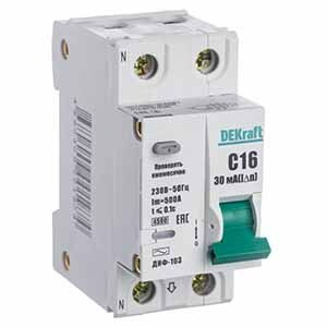 Дифавтомат 2Р 16А C 30мА 4,5кА ДИФ-103 2мод Schneider Electric DEKraft ...
