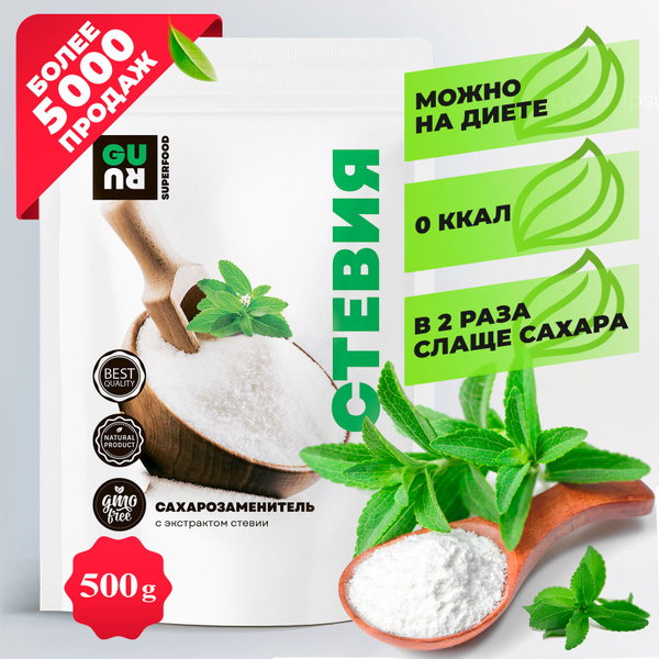 Характеристики Сахарозаменитель Стевия (натуральный на основе эритрита ...