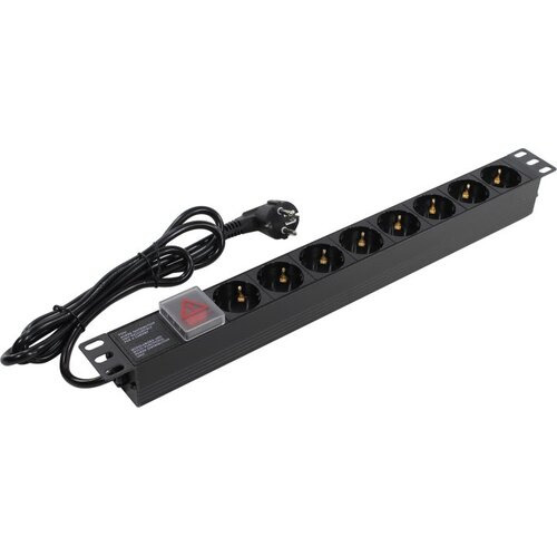 Блок розеток Exegate PDU-19H802 Al-8S-EU1.8-SW, 19",1U,алюм, 8Schuko ...