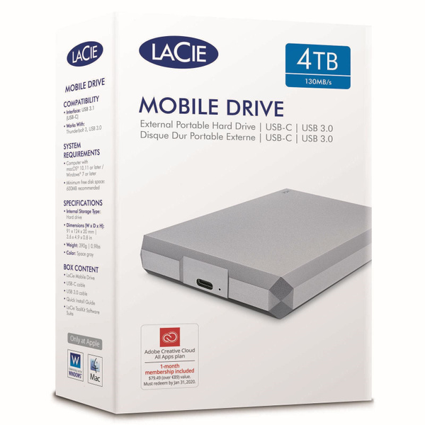 LaCie 4 ТБ Внешний жесткий диск (STHG4000400), серый - купить с ...