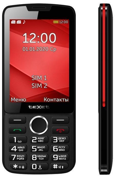 Мобильный телефон Texet TM-308, красный, черный - купить по выгодной ...