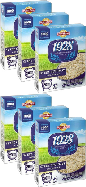 Овес Myllyn Paras Steel Cut Oats резаный, комплект: 6 упаковок по 500 г ...