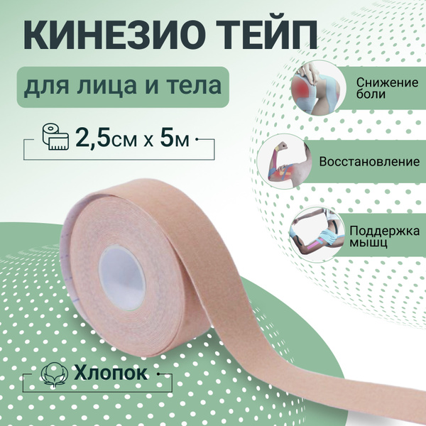 Кинезиотейп для тела и лица SILAPRO, тейп лента кинезиологическая ...