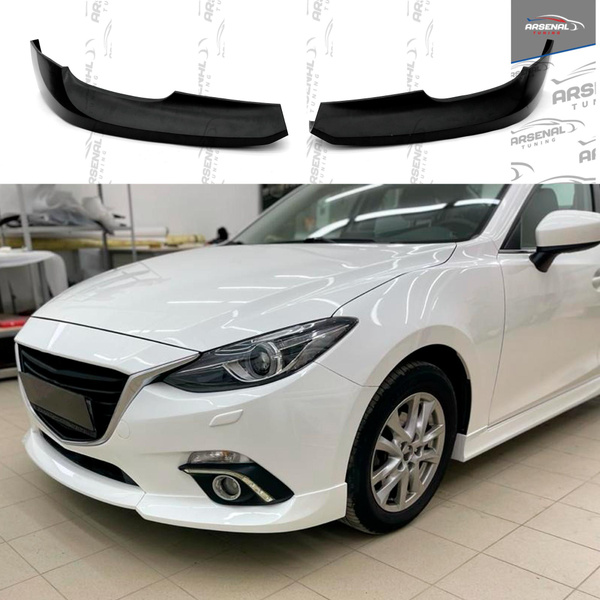 Клыки (Накладки) на передний бампер для автомобиля Mazda 3 BM (Мазда 3 ...