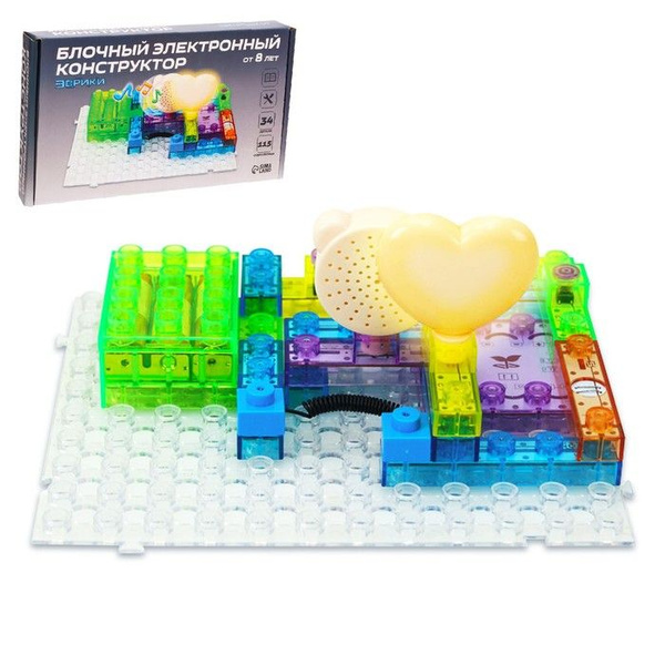 Конструктор блочный-электронный "В мире электроники", 115 схем, 34 ...