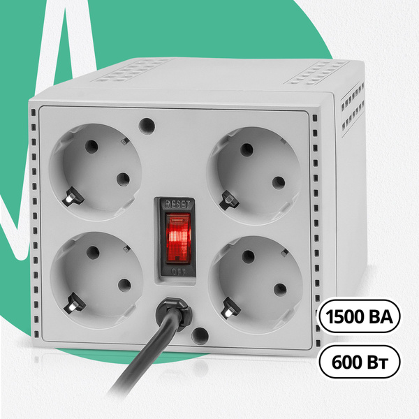 Стабилизатор напряжения Defender 1500 В*А , 600 Вт , 4 розетки купить ...