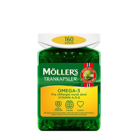 Витамины Омега-3, D и A, E Omega-3 160 капсул Moller's trankapsler ...