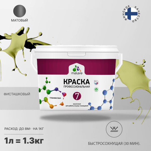 Краска Malare Professional_Euro№7_акриловая_для стен_обоев_потолка ...