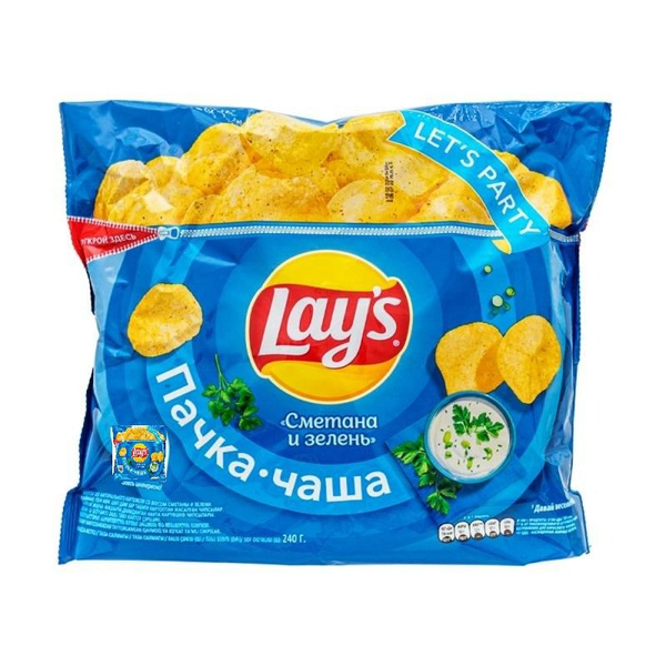 Картофельные чипсы, Lay's со вкусом "Сметана и зелень", 240 г - купить ...