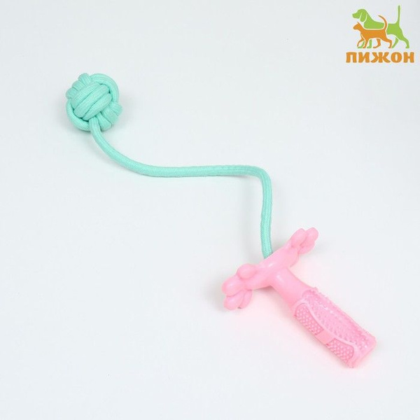 Игрушка канатная с зубочисткой и мячом Хлыст, до 55 см, до 160 г ...