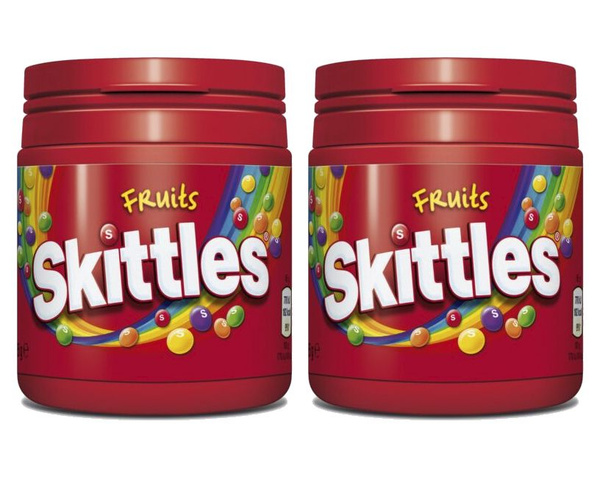 Конфеты жевательные Skittles Fruits /Драже Конфеты Скитлс, 125г х 2шт ...