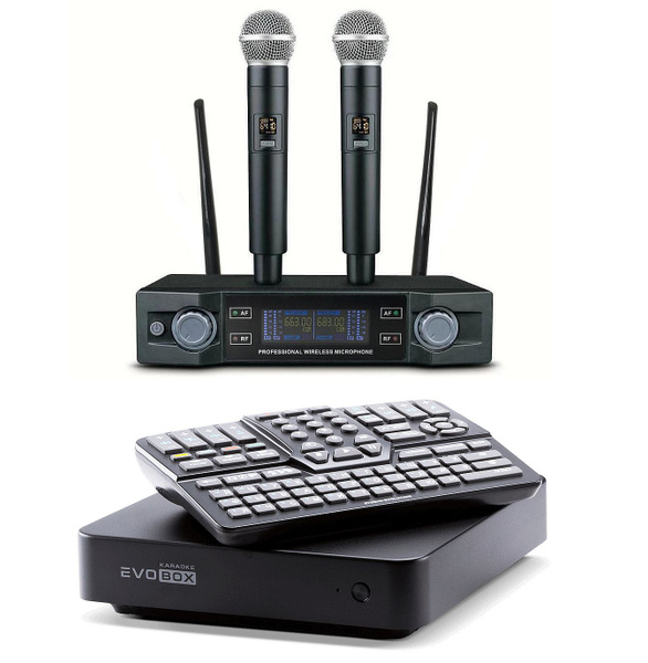 Домашняя караоке система с микрофонами Studio Evolution EVOBOX Black ...