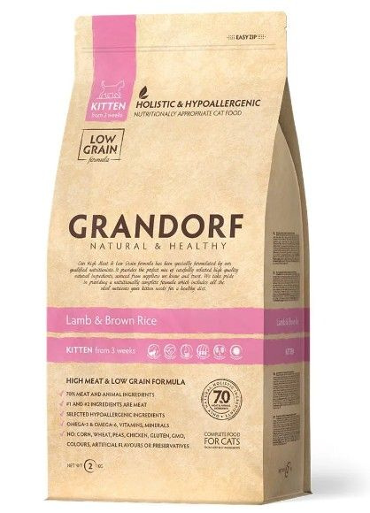 GRANDORF KITTEN Корм для котят Ягненок с рисом 2кг - купить с доставкой ...