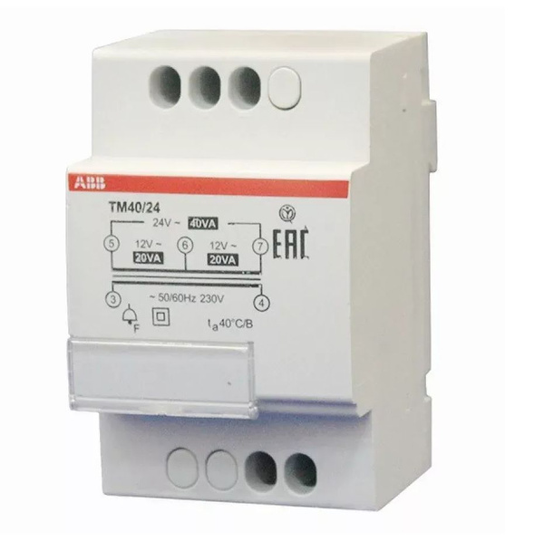 Трансформатор модульный звонковый ABB 220/24(12+12) 40VA (TM 40/24 ...