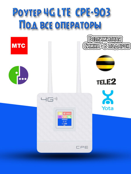Роутер WiFi 4G LTE / CPE 903 / 3G 4G точка доступа 2 антенны + SIM ...