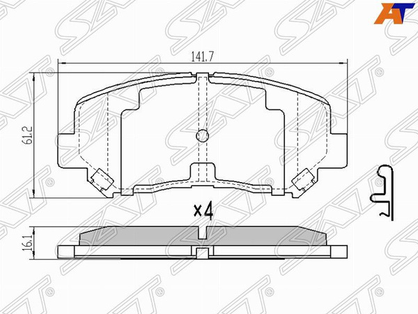 Колодки тормозные (Спереди) Ford Ranger USA 97-03 / Mazda B-Series 98-06