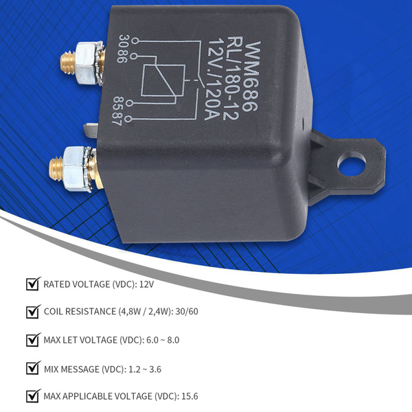 120 А 12V Мощное реле 4 контакта, нормально разомкнутое, соленоид для ...