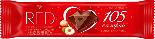 Шоколад Red Delight Молочный с фундуком и макадамией 26г - купить с ...