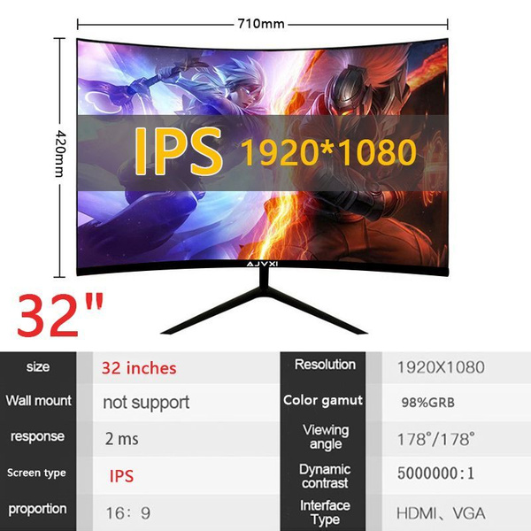 Монитор AJVXI AJVXI显示器_55-32-дюймовая изогнутая 1K-75HZ 32" - купить по ...
