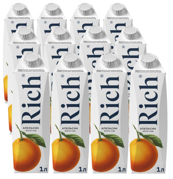 Сок Rich (Рич) Апельсиновый 1 л по 12 шт - купить с доставкой по ...