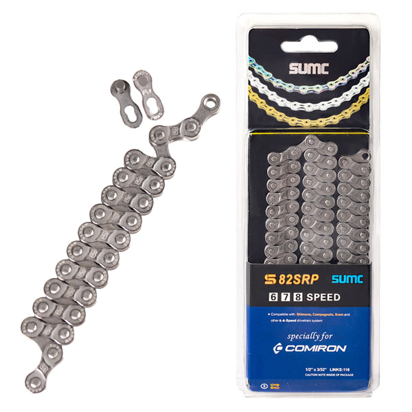Цепь для велосипеда SUMC 8 speed 1/2"x3/32"116L супер антикоррозионная ...