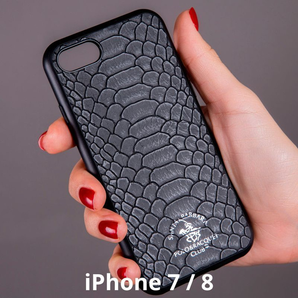 Чехол накладка на iPhone 7 , 8 черный Айфон 7 , 8 под кожу рептилии ...