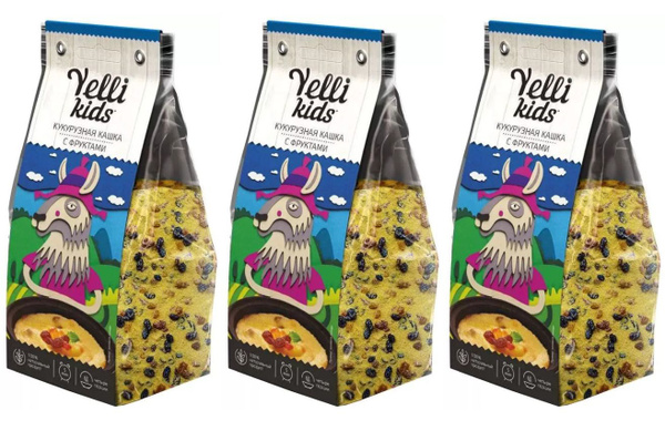 Yelli kids Кашка кукурузная с фруктами, 120 г, 3 уп - купить с ...