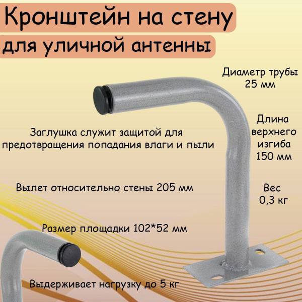 Кронштейн для антенны стеновой СКС (200*300) 3G/4G, узкая площадка, до ...