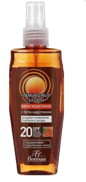 Floresan Масло "Активатор загара" Защита от солнца, водостойкое, SPF 20 ...