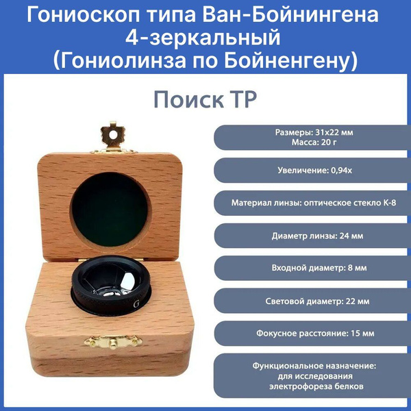Гониоскоп типа Ван-Бойнингена 4-зеркальный (Гониолинза по Бойненгену ...
