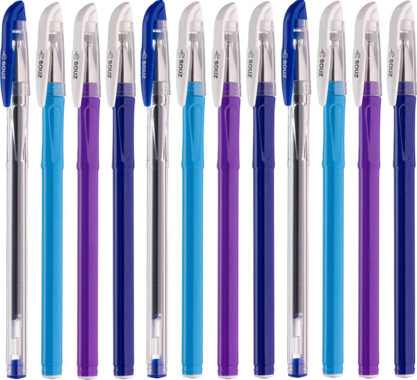 Комплект из 24-х гелевых ручек Союз, синяя паста - купить с доставкой ...