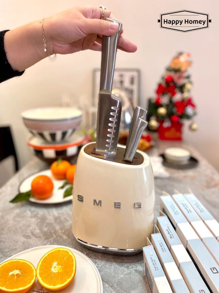Набор кухонных ножей Smeg, Нержавеющая сталь купить по низкой цене с ...