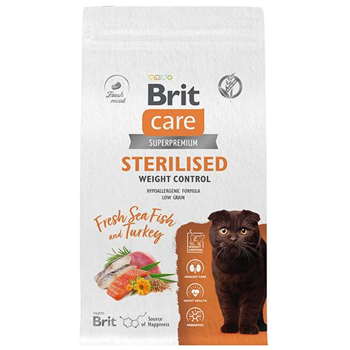 Brit Care Sterilised Weight Control Sea Fish Turkey / Сухой корм Брит ...
