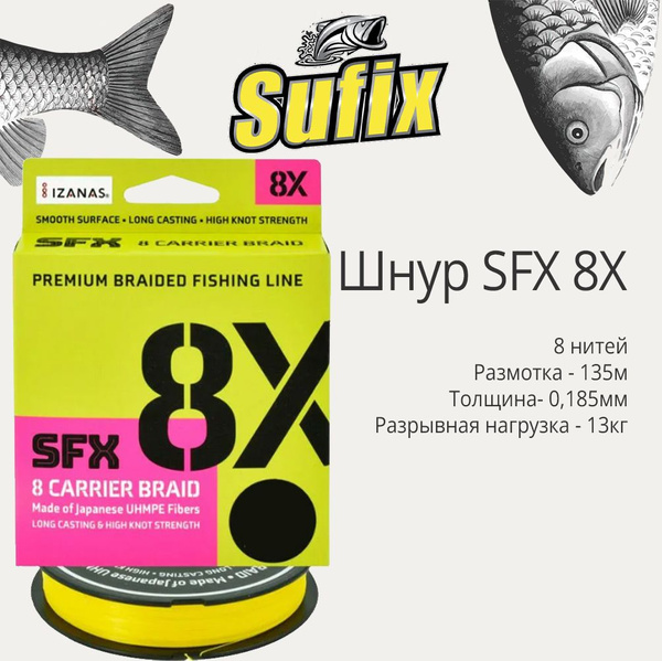 Плетеный шнур для рыбалки SUFIX, 135 м купить по выгодной цене в ...