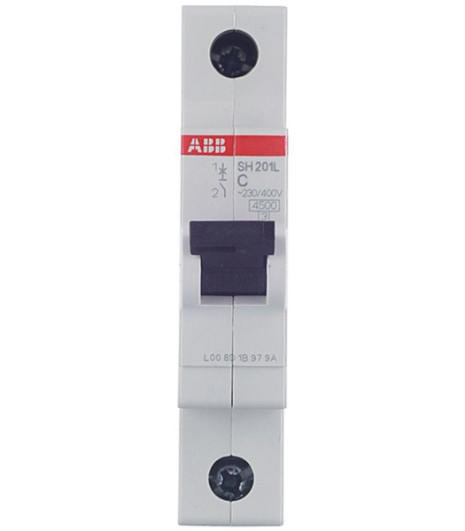 Автоматический выключатель ABB SH201L 1P 16А тип С 4,5 кА 220/380 В (1 ...