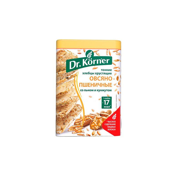 Хлебцы "Dr. Korner" Овсяно-пшеничные со смесью семян (льном и кунжутом ...