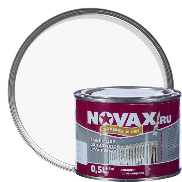 Эмаль для радиаторов Novax цвет белый 0.5 л (emal), Полуматовое ...