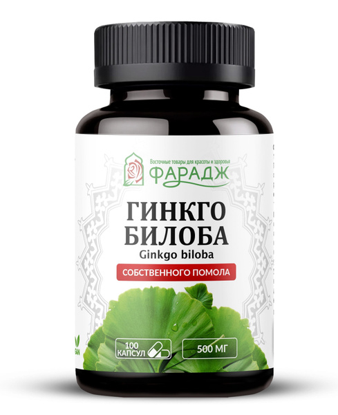 Гинкго Билоба молотые листья в капсулах (растительная оболочка веган и ...