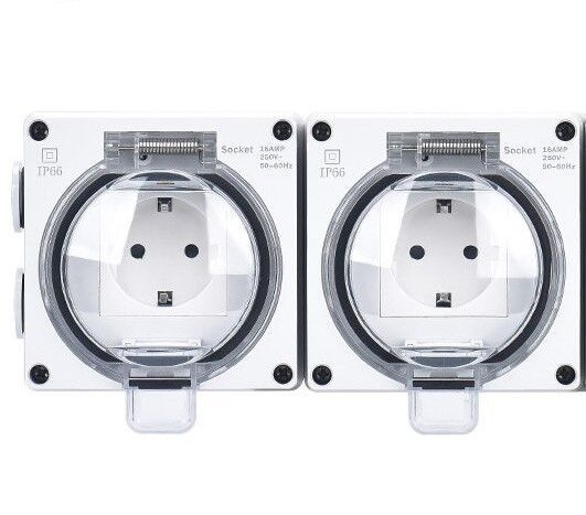 Розетка IP66, 16А влагостойкая, наружной установки, с заземлением ...