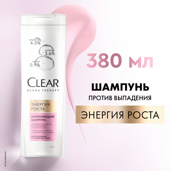 Шампунь для волос женский от выпадения волос Clear Derma Therapy ...